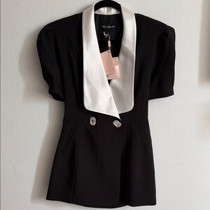 Nana Jacqueline Black Blazer with White Lapel